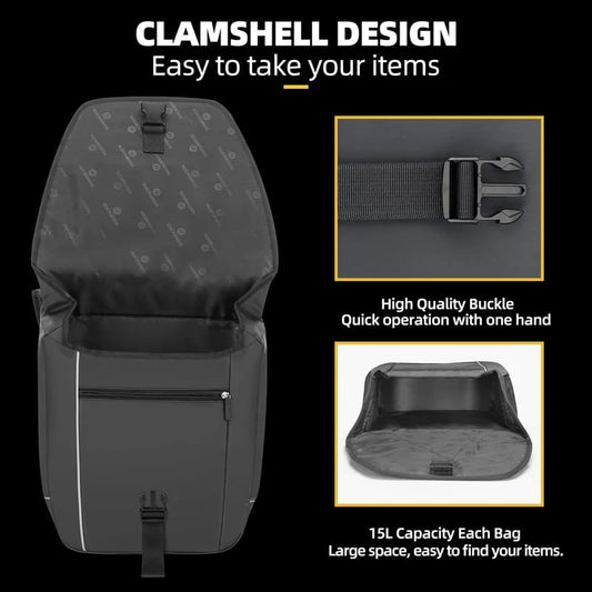 Waterproof Bike Rear Rack Pannier Bag- 30L