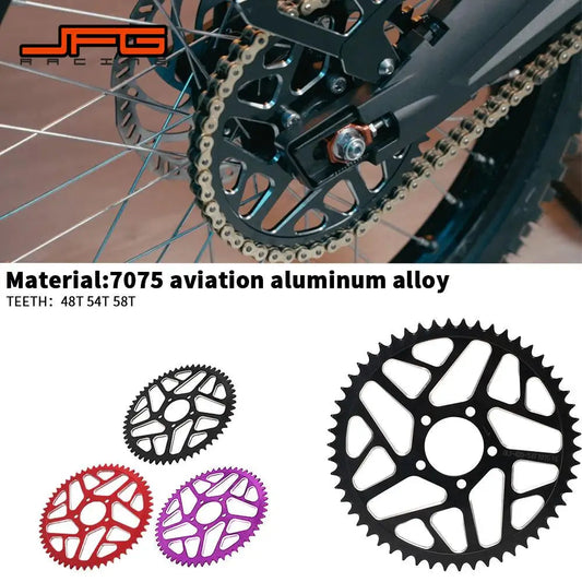 Motorcycle 48T 54T 60T 7075 Aviation Aluminum Alloy Rear Chain Sprocket for Surron Sur-Ron Sur Ron Lightbee X S Segway X160 X260