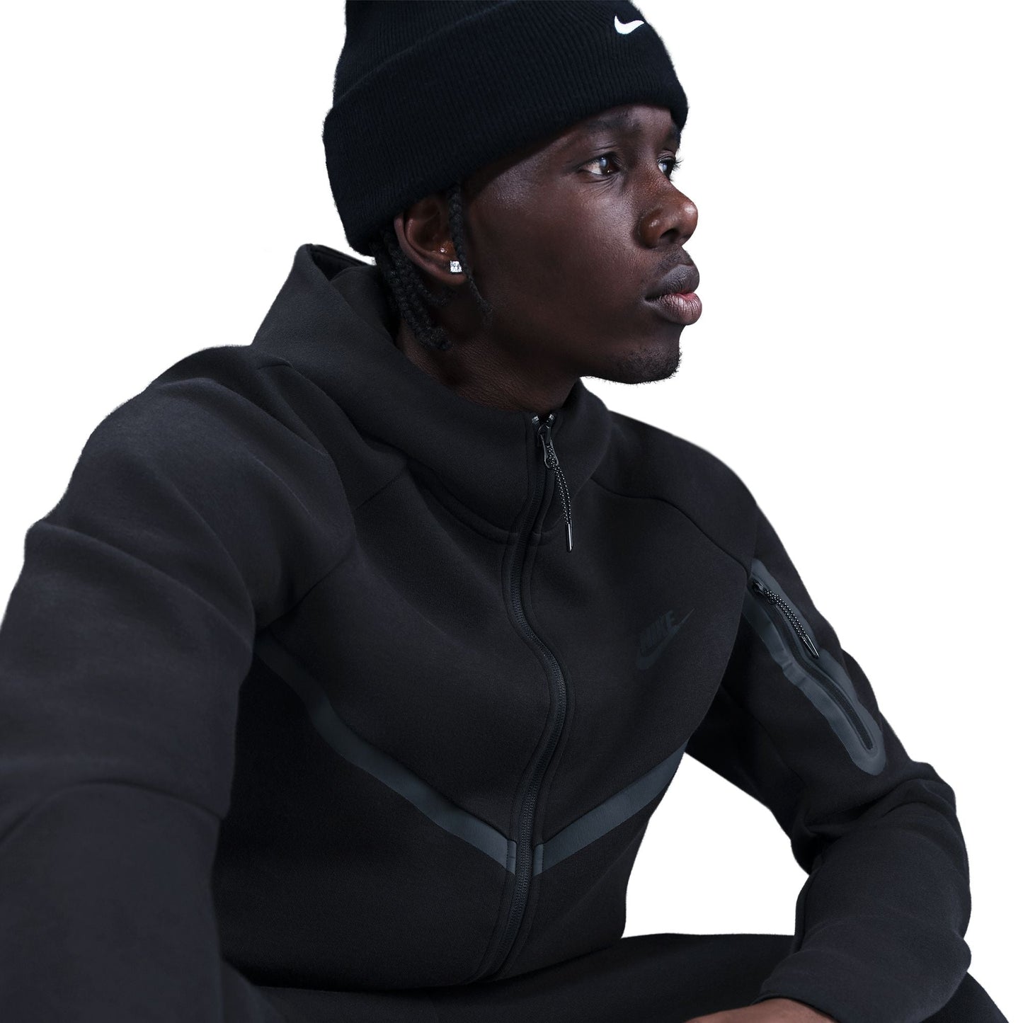 Nike Mens Tech Fleece Full Zip Runner Jacket - Black