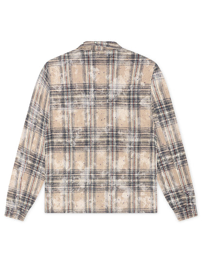 Rebel Denim Rhinestone Flannel - Grey