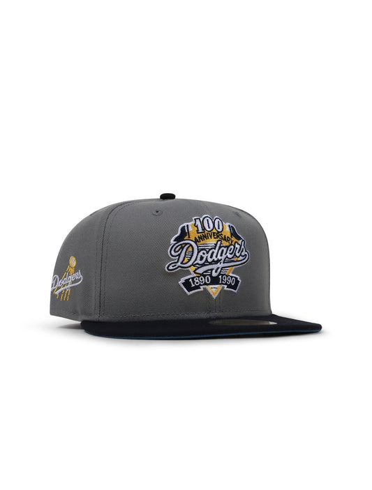 New Era 5950 Dodgers 100Th Anniversary Hat - Misty Morning/Navy
