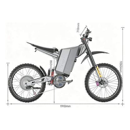 EKX GTS 8000W 72V/30AH Premium Electric High-Strength Steel Pipe Off-Road Mountain Dirt Bike (SAK31684)