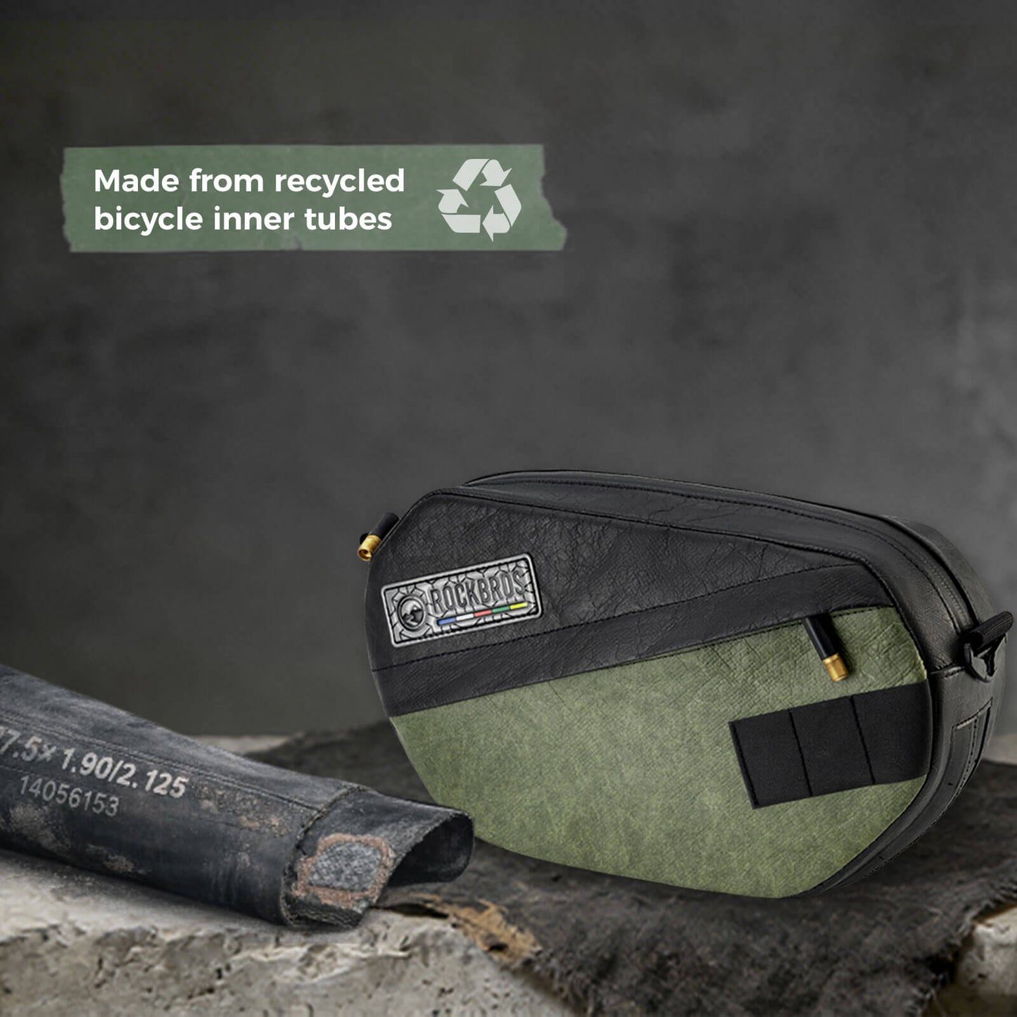 ROAD TO SKY Recycled Tire Bike Handlebar Bag - 2.5L