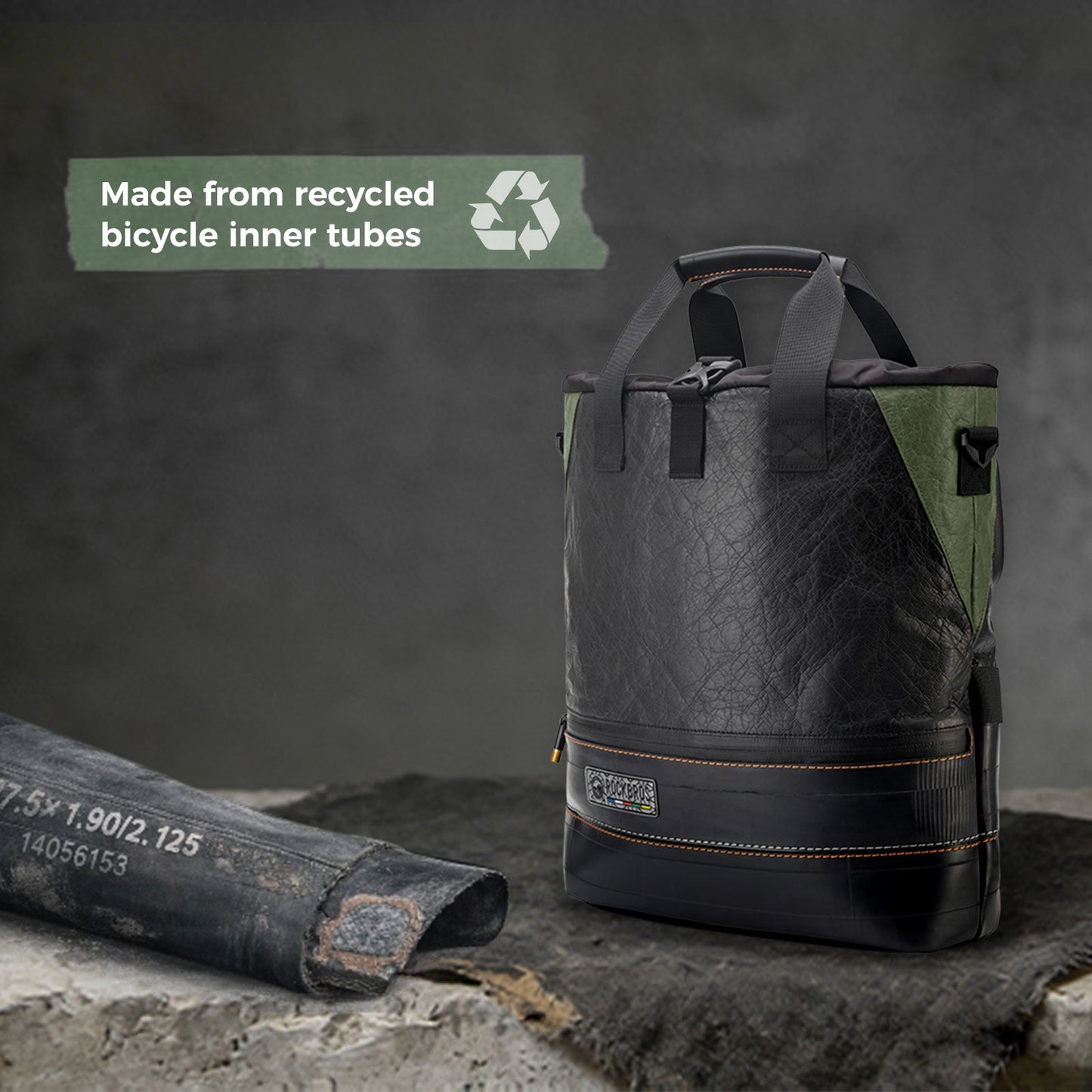 ROAD TO SKY Recycled Tire Bike Panniers - 12L