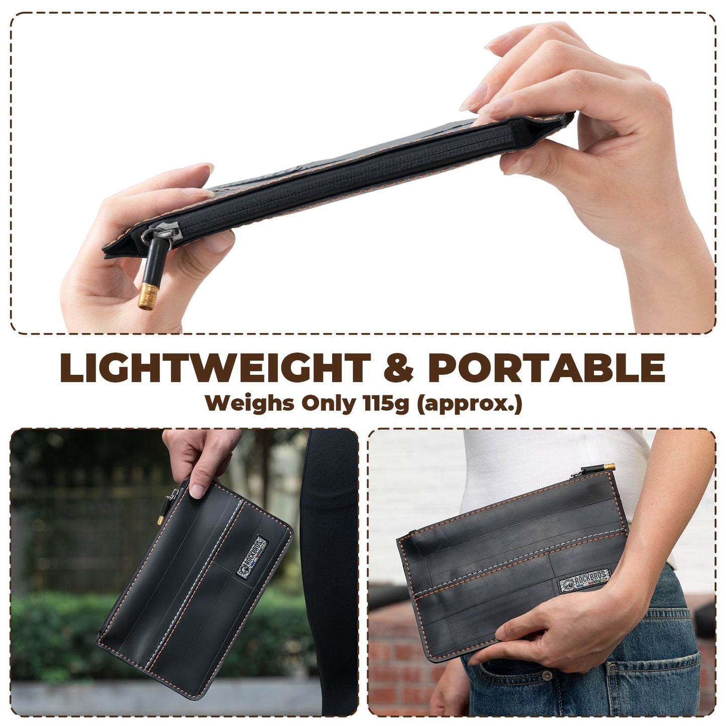 ROAD TO SKY Recycled Tire Bike Wallet - 0.7L