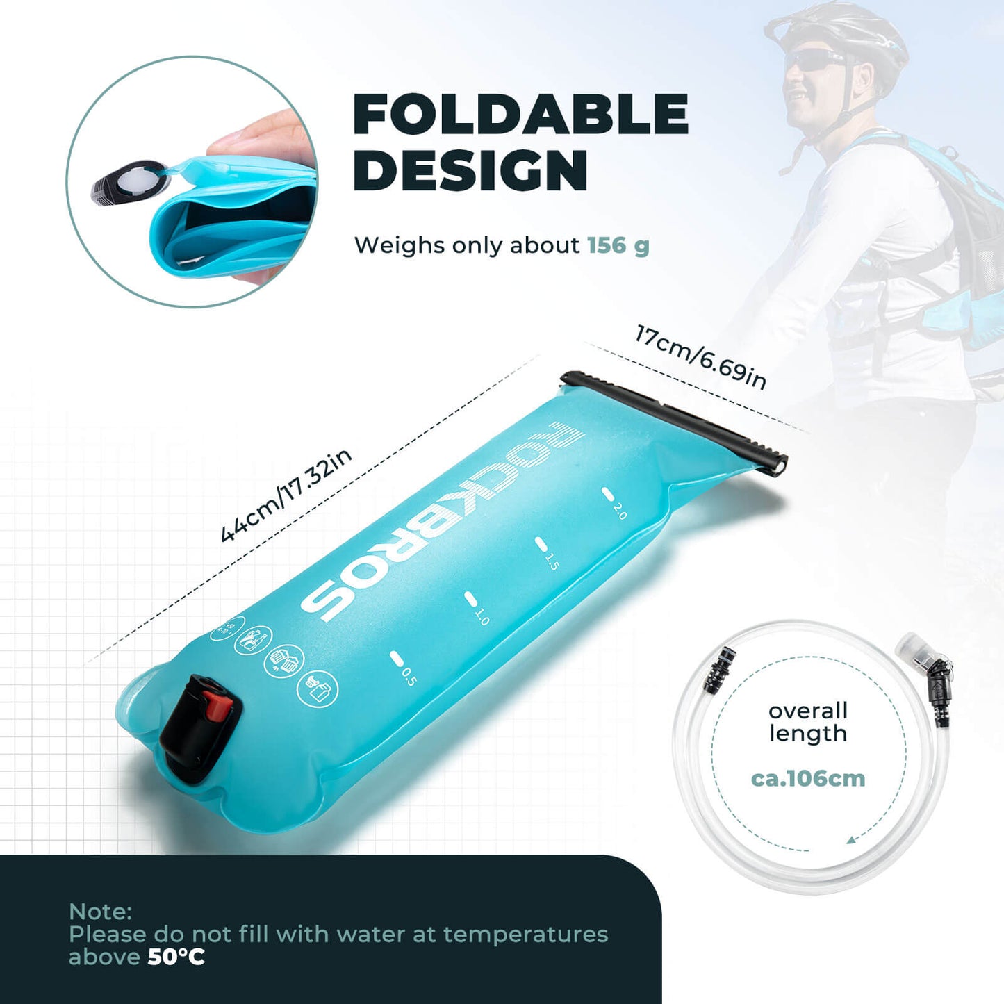 2L Hydration Bladder for Hiking, Running & Cycling