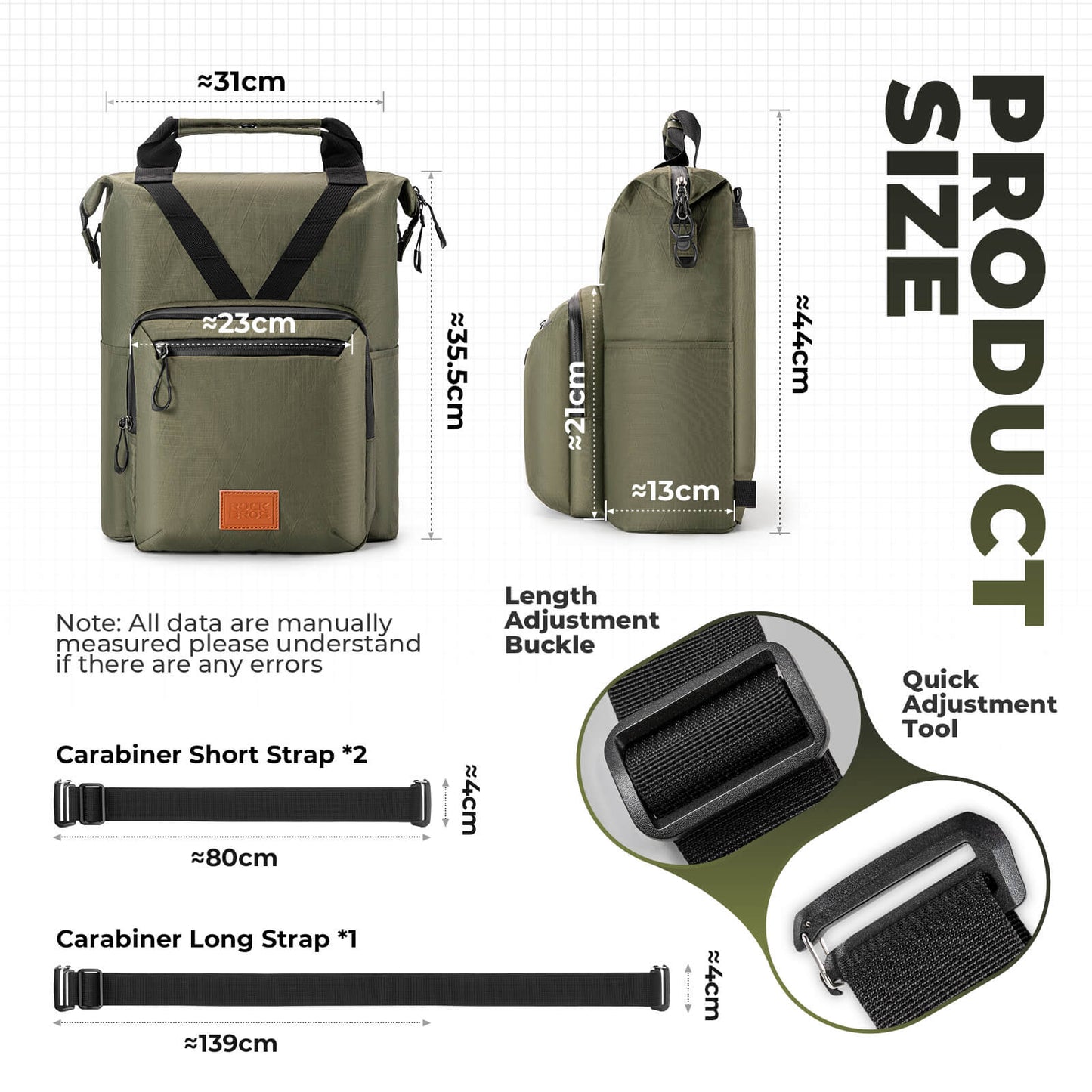 Folding Bike Handlebar Bag Backpack - 11.5L