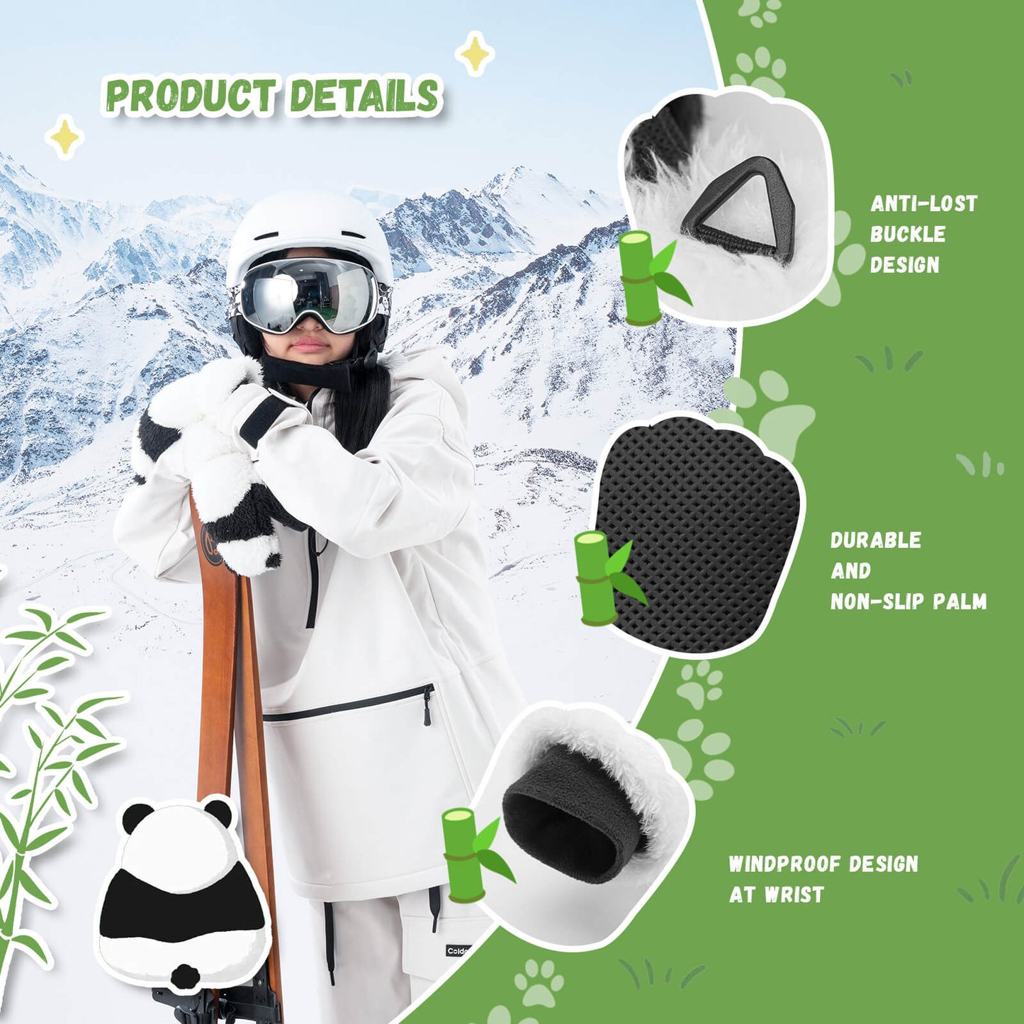 Panda Ski Gloves