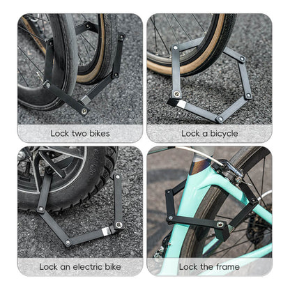 ROCKBROS Folding Bike Lock Key Type Anti-Theft Bicycle Lock