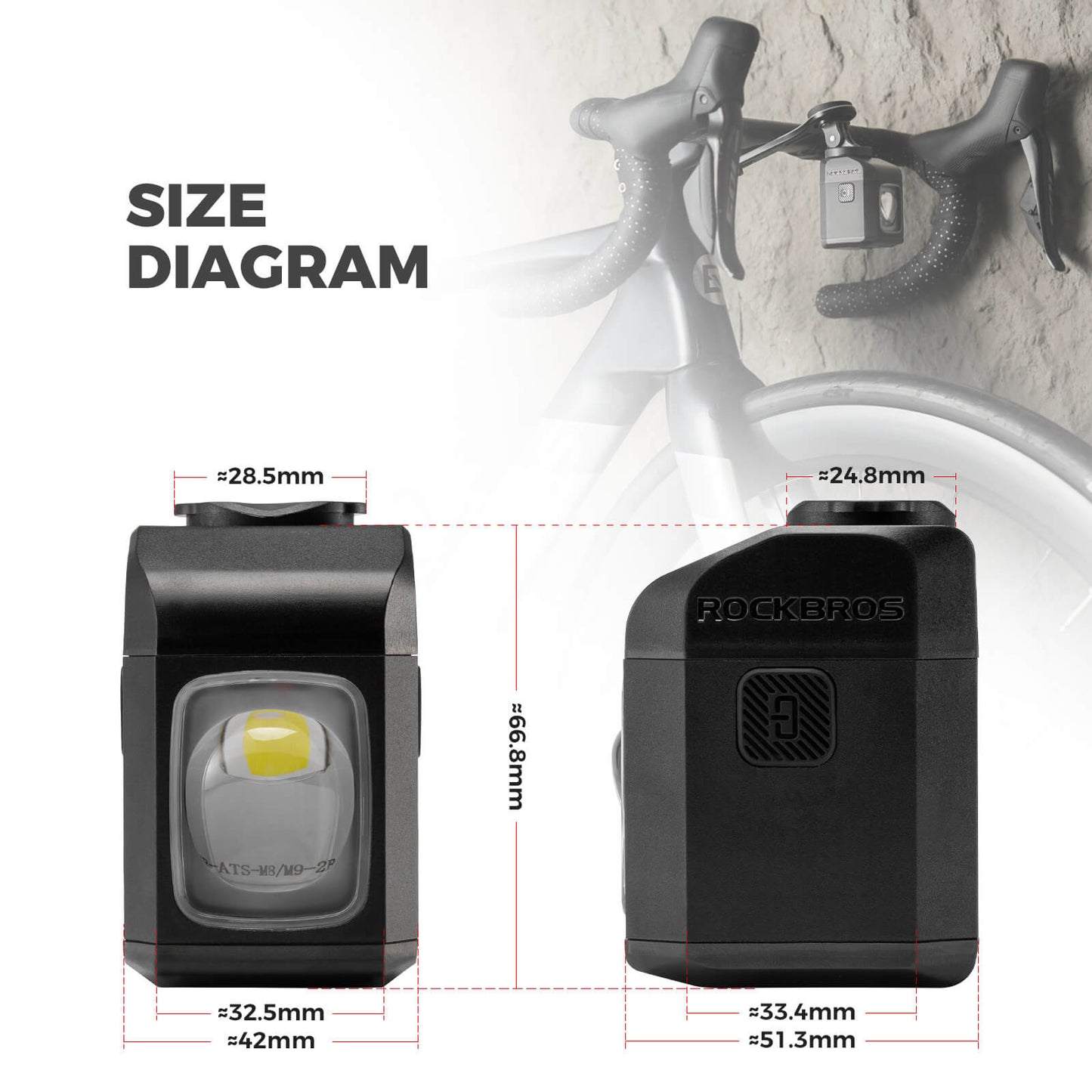 M8 Handlebar Mounted Smart Bike Front Light